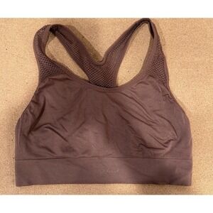 PINK Active Sports Bra Womens M Brown Seamless Mesh Racerback Lightly Lined
